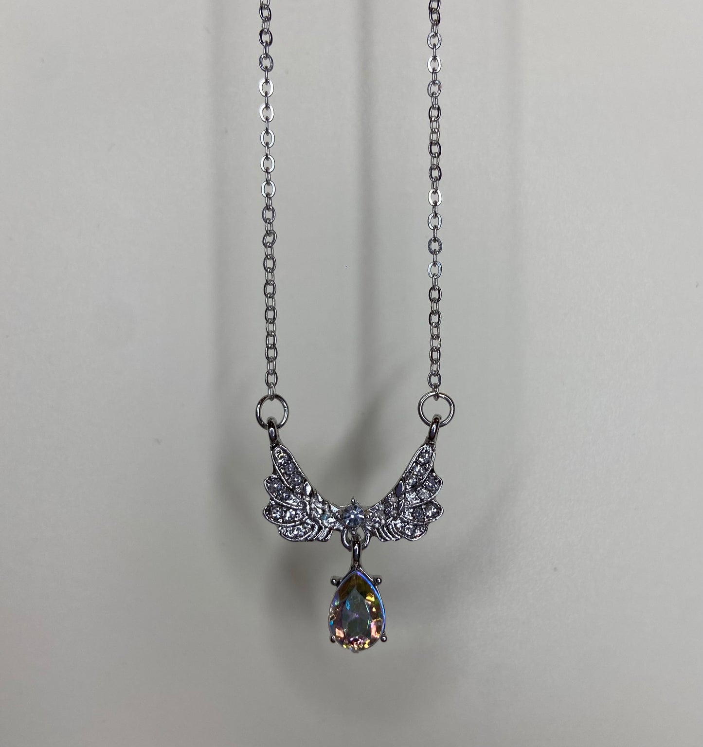 Teardrop Gemstone Silver Necklace