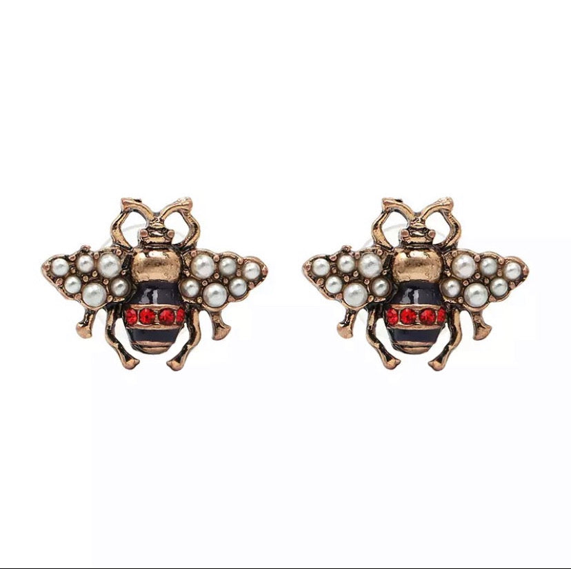 Bee Icon Stud Earrings