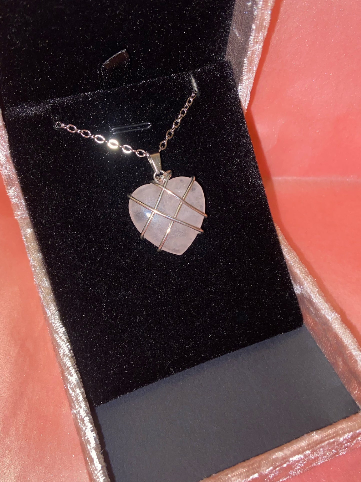 Diamond Castle Heart Necklace with Stainless Steel Silver Chain